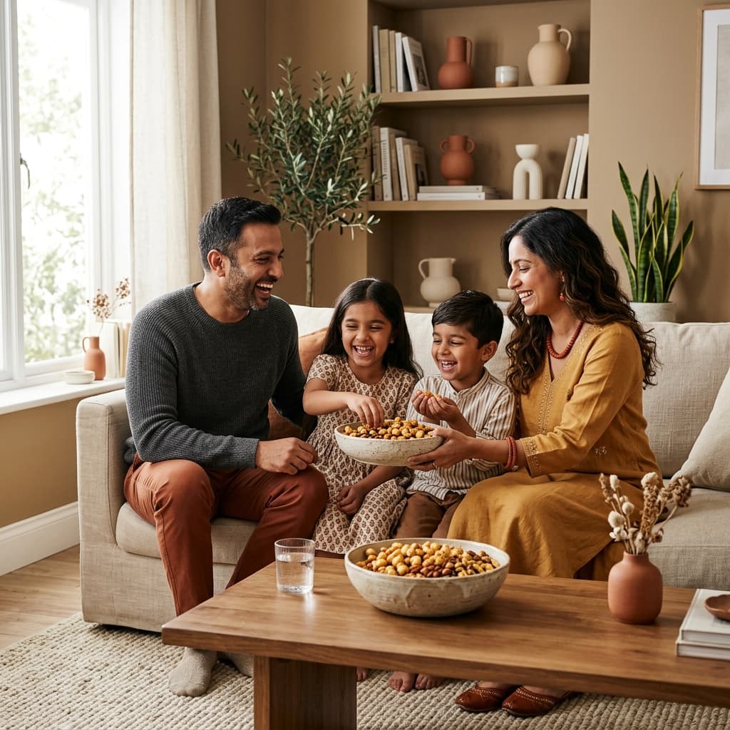 Healthy snacking with family